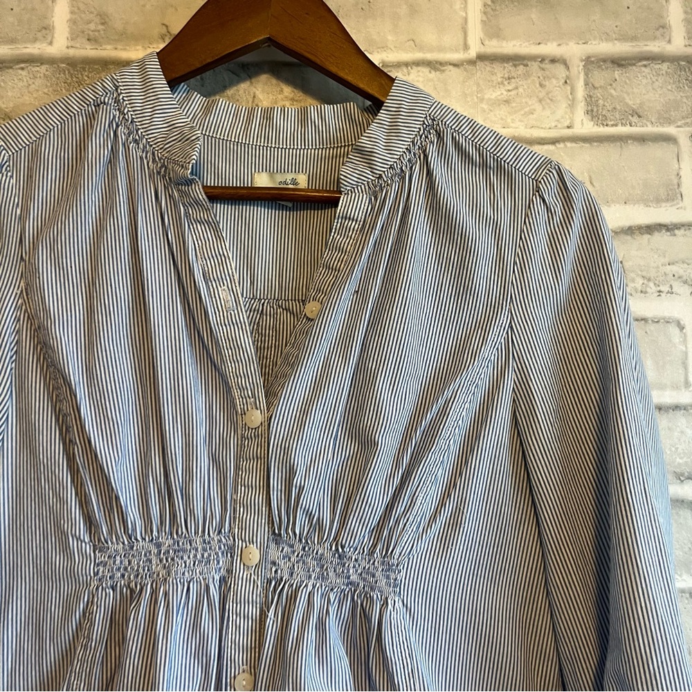 Odille Blue Striped Blouse